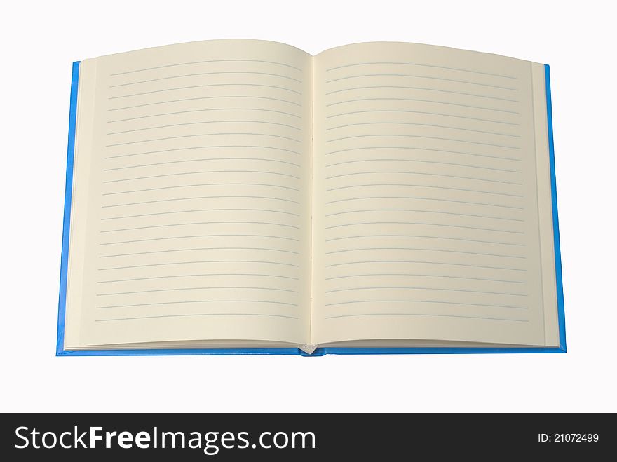 Blue Notebook isolate on white background , blank for your text. Blue Notebook isolate on white background , blank for your text