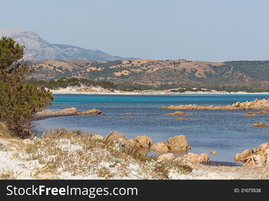 Amazing Sardinia Beach with crystal and blue water on the coasts