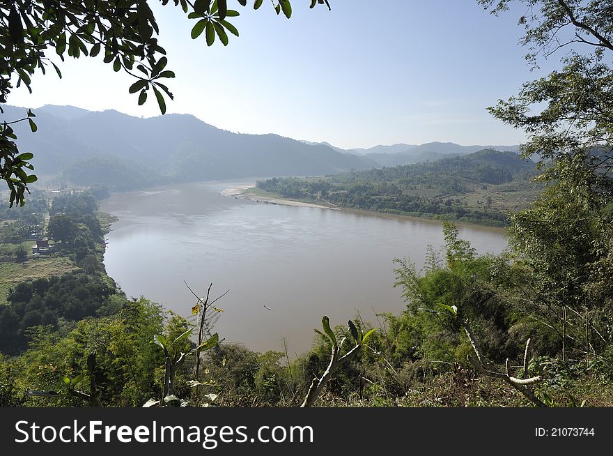 Views of the Mekong River in a natural environment. Views of the Mekong River in a natural environment.