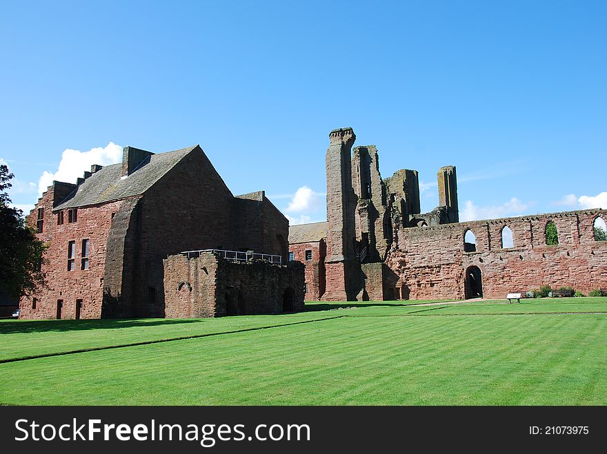 A view of the ancient ruins of the historic abbey at Arbroath. A view of the ancient ruins of the historic abbey at Arbroath