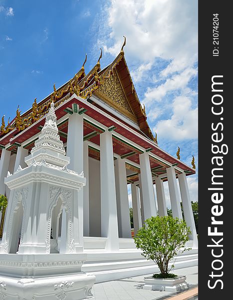 Wat Rachanutda with blue sky Bangkok,Thailand. Wat Rachanutda with blue sky Bangkok,Thailand