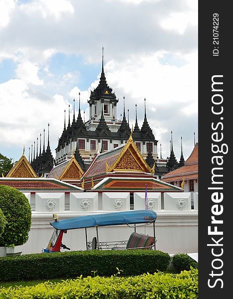 Spires of the Loha Prasat, Wat Rachanutda, Bangkok of thailand