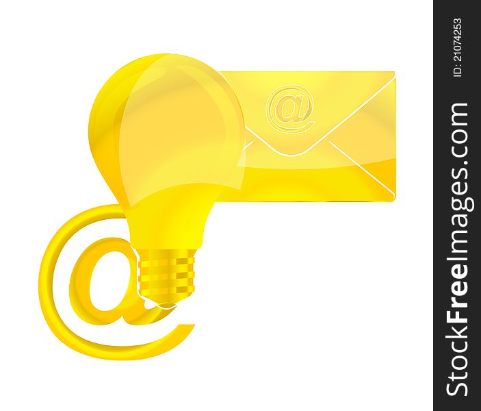 Web creative and gold message symbol isolated