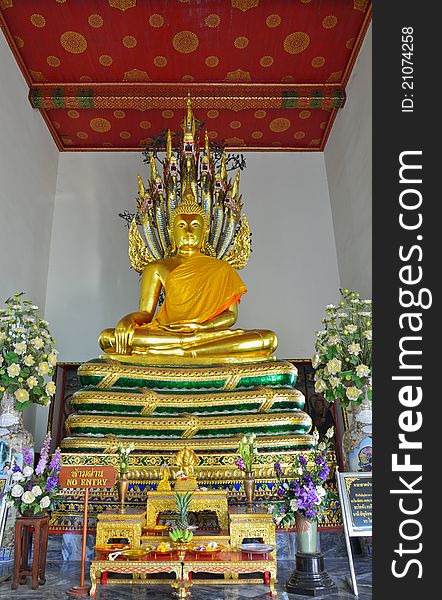 Buddha image in the church Wat Pho, Bangkok, Thailand. Buddha image in the church Wat Pho, Bangkok, Thailand