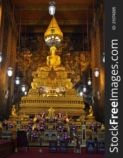 Buddha Image in church of Wat Pho Bangkok Thailand. Buddha Image in church of Wat Pho Bangkok Thailand