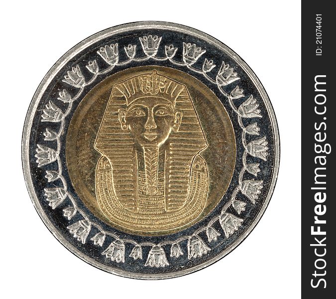 The Egyptian coin with a pharaoh. The Egyptian coin with a pharaoh