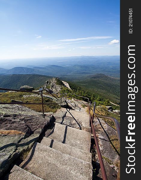 Steps on the initial descend from the peak of Whiteface Mountain in Keene, NY. Steps on the initial descend from the peak of Whiteface Mountain in Keene, NY