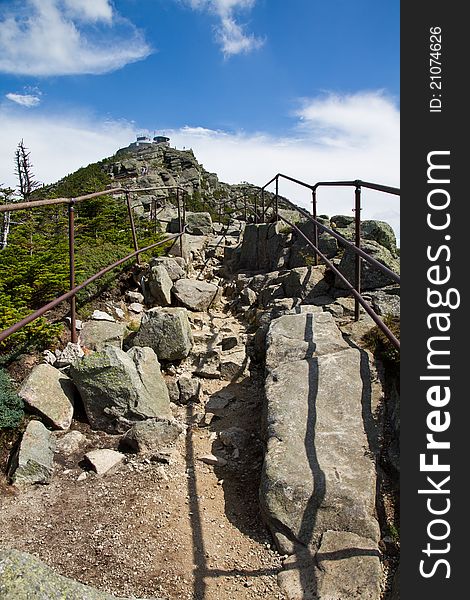 Rocky stairs leading visitors to the peak of whiteface Mountain in Wilimington, NY. Rocky stairs leading visitors to the peak of whiteface Mountain in Wilimington, NY