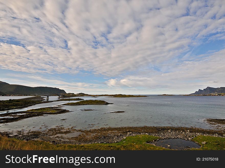 August cloudy day in north Norway on Lofoten islands. August cloudy day in north Norway on Lofoten islands