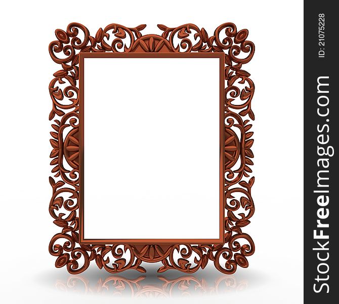 Isolated decorative frame over white background. Isolated decorative frame over white background