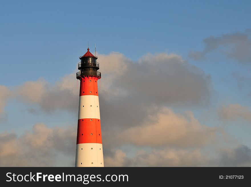 Lighthouse Westerhever in Schleswig-Holstein, North Germany, Summer Evening