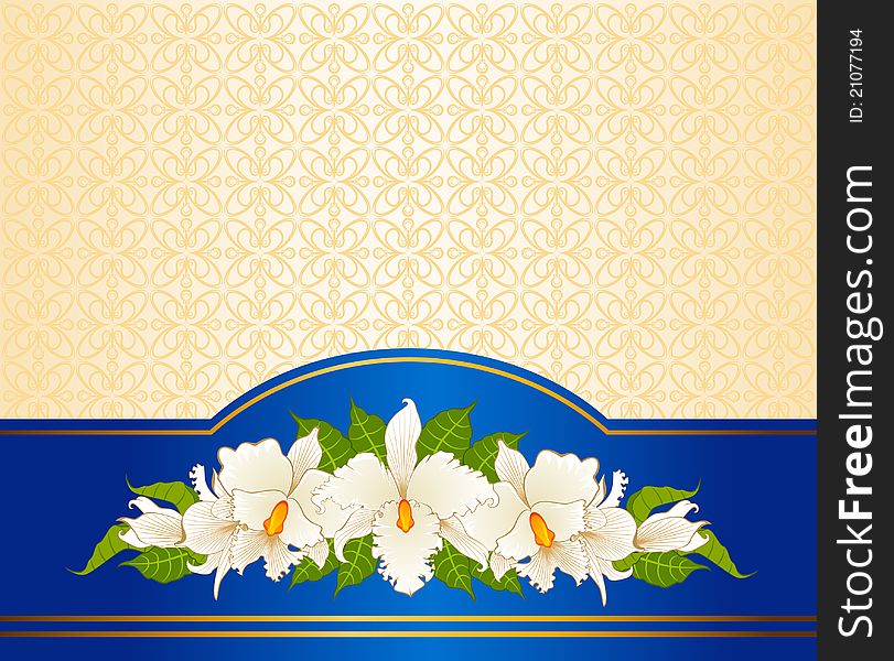 Vintage background with flowers. illustration for a design