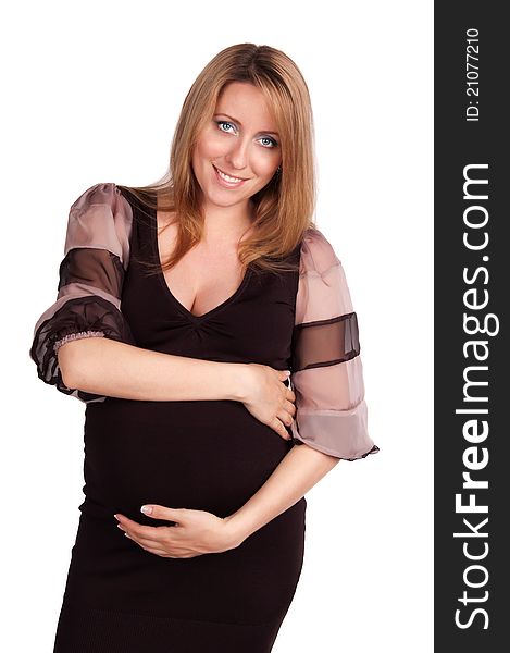 Portrait of happy beautiful pregnant woman