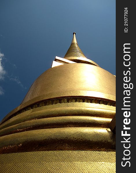 Golden pagoda at Thai temple,grand palace Bangkok , thailand. Golden pagoda at Thai temple,grand palace Bangkok , thailand