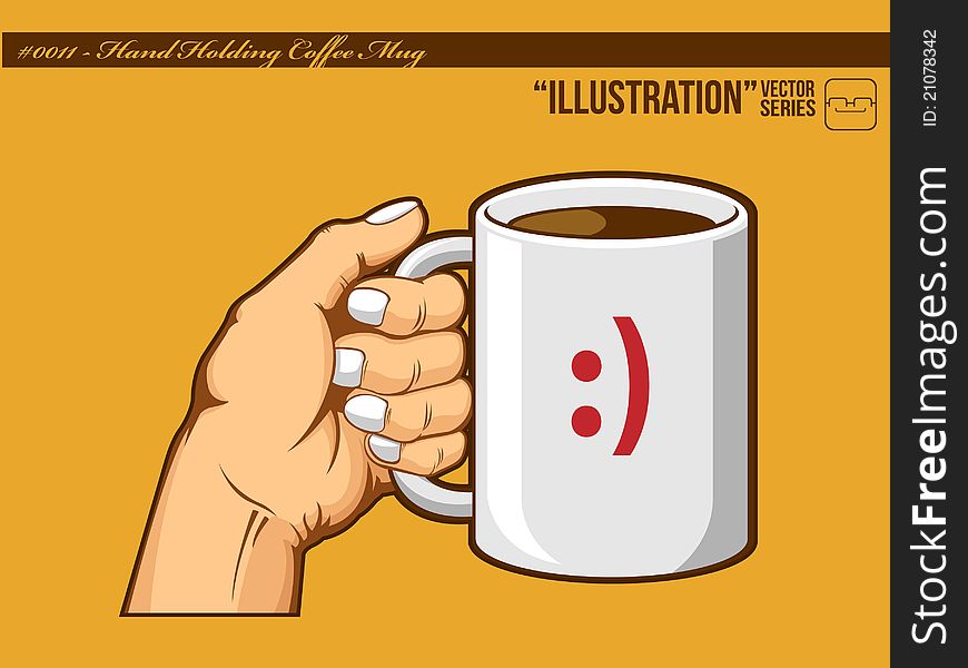 An isolated vector of a hand holding a mug of coffee. Good for many application, especially for logo of coffee cafe or such. Available as a Vector in EPS8 format that can be scaled to any size without loss of quality. The graphics elements are all can easily be moved or edited individually. An isolated vector of a hand holding a mug of coffee. Good for many application, especially for logo of coffee cafe or such. Available as a Vector in EPS8 format that can be scaled to any size without loss of quality. The graphics elements are all can easily be moved or edited individually.