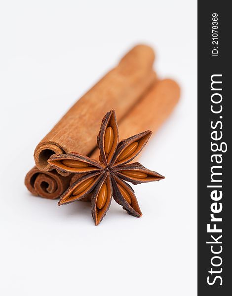 Cinnamon sticks and star anise. Cinnamon sticks and star anise