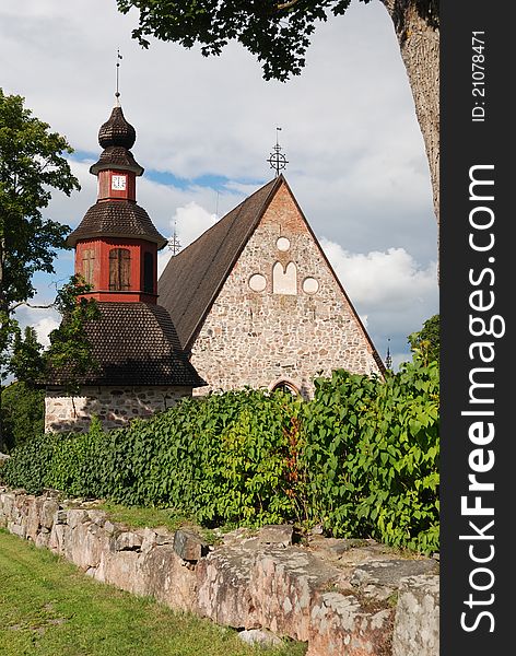 Typical Finnish Church In The Summer