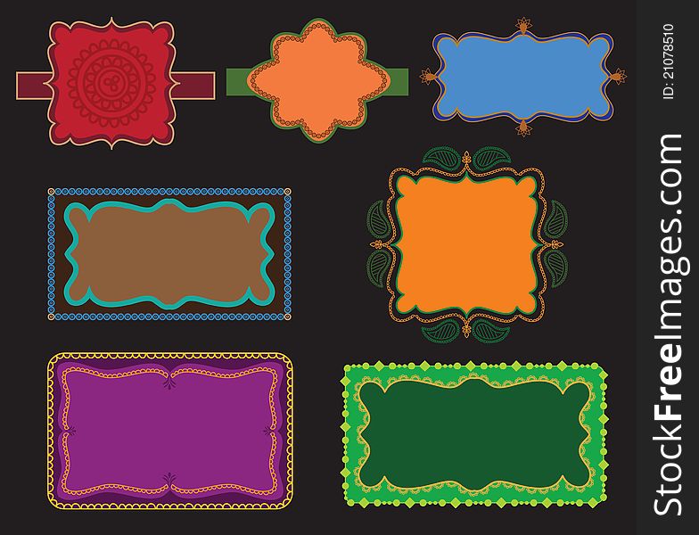Colourful Henna Frames