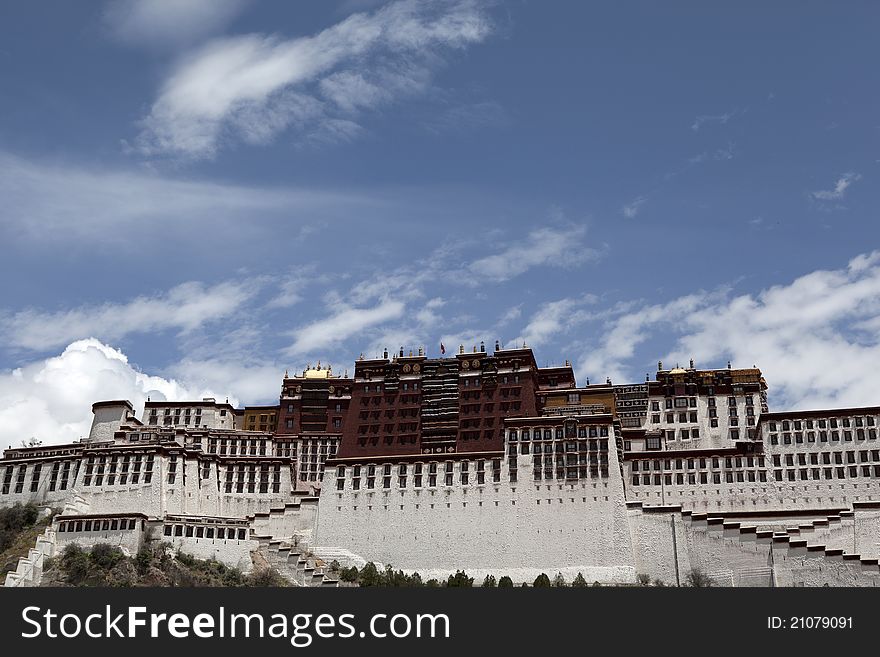 The potala and blue cloudy sky