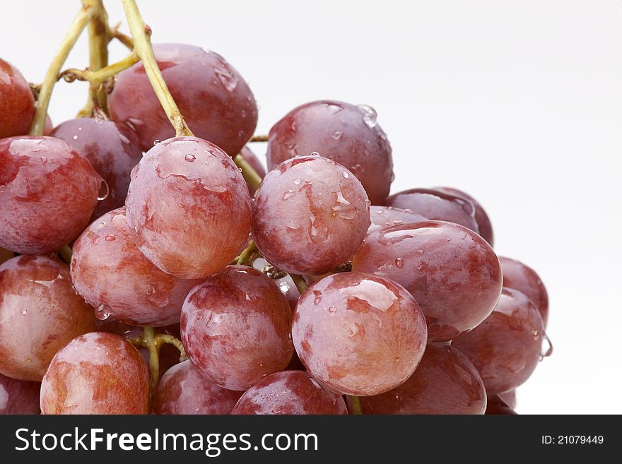 Cluster of red vine, isolated on white. Cluster of red vine, isolated on white