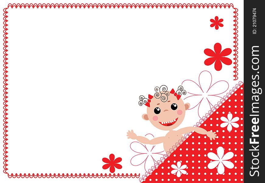 Baby background with little girl