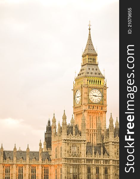 Houses of Parliament and Big Ben at sunset