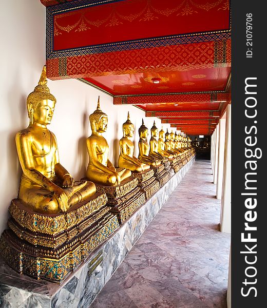 Buddhas statue at Wat Pho in Bangkok, Thailand