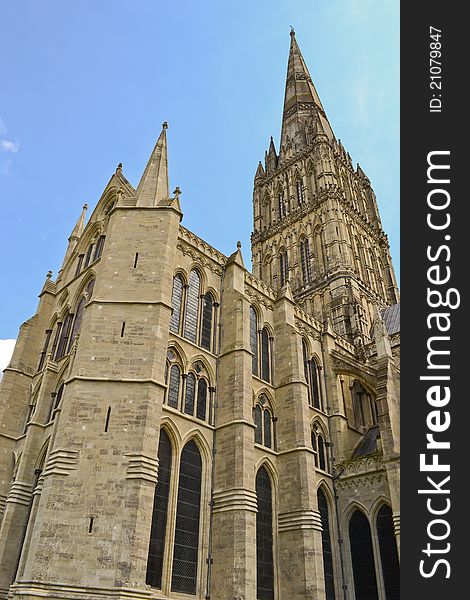 Detail of Salisbury cathedral in Salisburry, England