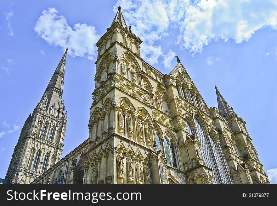 Detail of Salisbury cathedral in Salisburry, England
