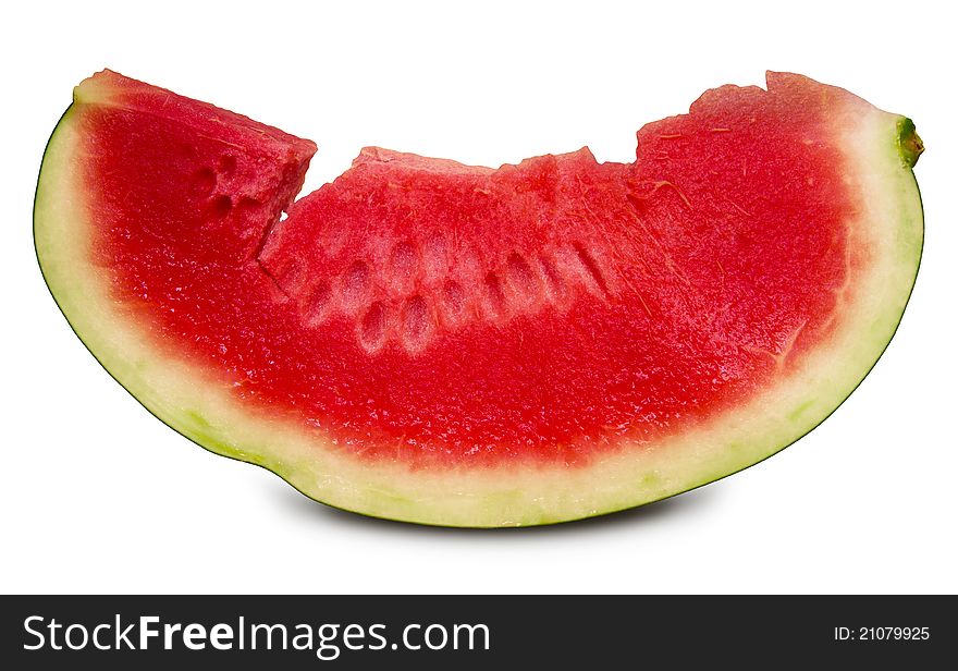 Slice of watermelon isolated on white background. Clipping path included. Slice of watermelon isolated on white background. Clipping path included.