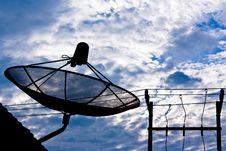 Satellite Dish And Electricity Post Royalty Free Stock Images Satellite Dish And Electricity Post Royalty Free Stock Images