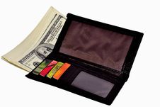 Wallet With Money And Credit Cards Stock Photo