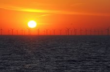 Wind Power Stations Over The Sea Royalty Free Stock Photo Wind Power Stations Over The Sea Royalty Free Stock Photo