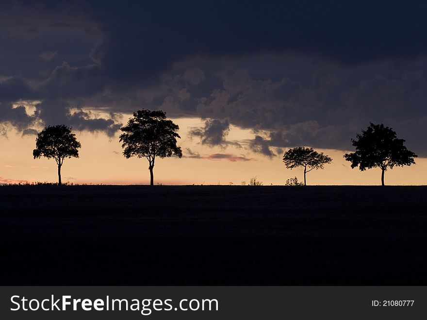 Sunset at the farmer's field. Sunset at the farmer's field