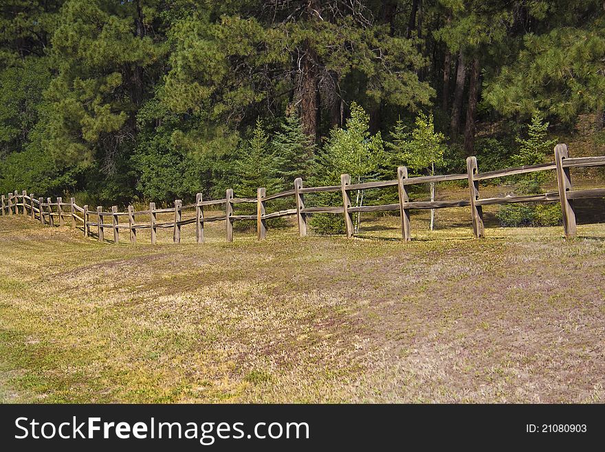 Rural Landscape with a Split Rail Fence