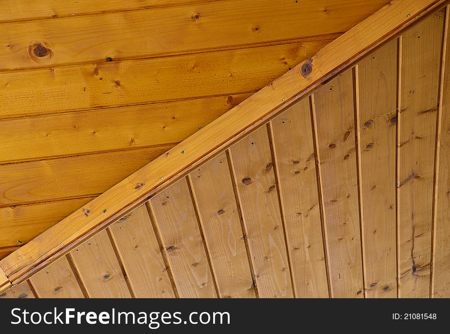 Background of wooden roof with diagonal line