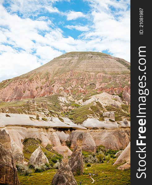 Beautiful spring landscape at Capadochia, Goreme National Historical Park, in Turkey.