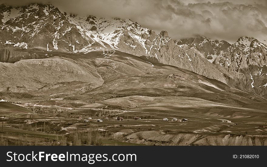 Beautiful spring landscape of the mountains of Aladaglar National Park in Turkey.