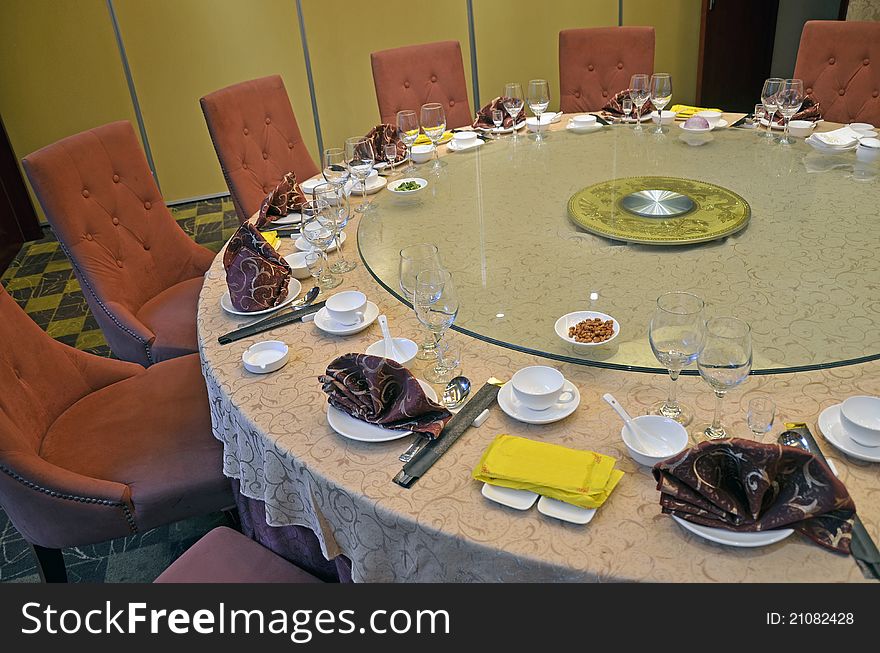 Traditional Chinese dinner table in luxury restaurant. Traditional Chinese dinner table in luxury restaurant