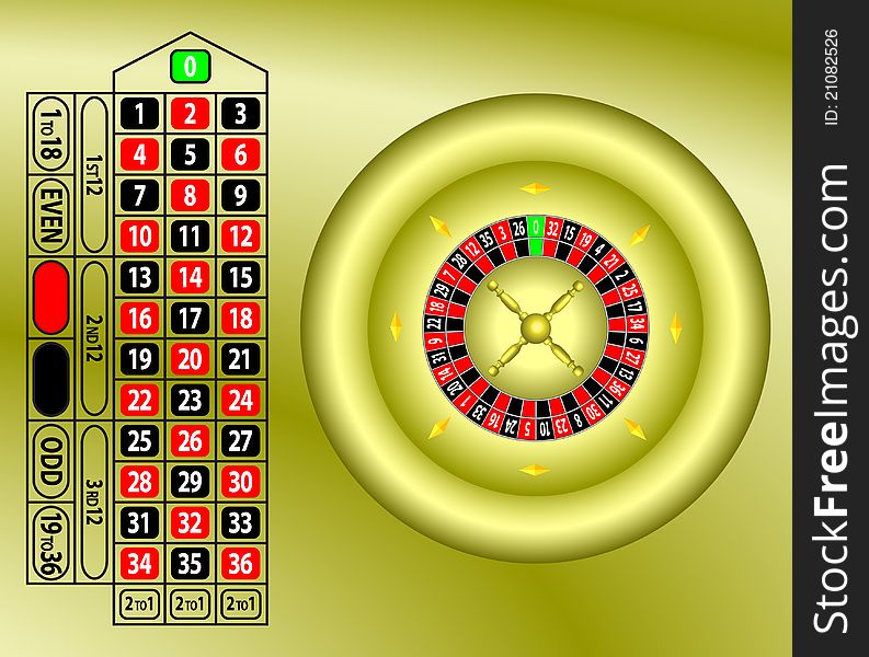 Roulette Table Gold Vector