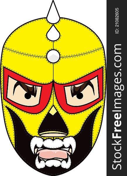 Isolated illustration of a customised wrestling mask. Isolated illustration of a customised wrestling mask