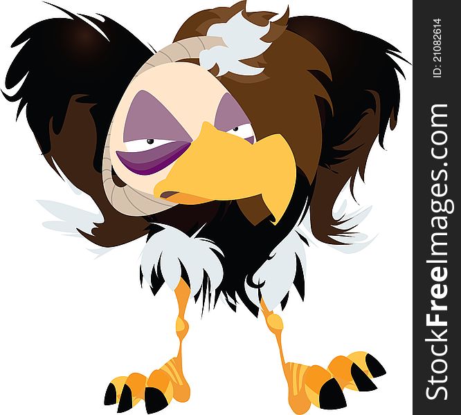 Cartoon vulture looking angry and tired. Cartoon vulture looking angry and tired.