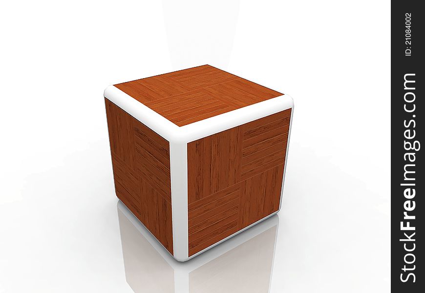 Cube with a wood texture