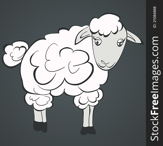Cartoon style illustration of sheep