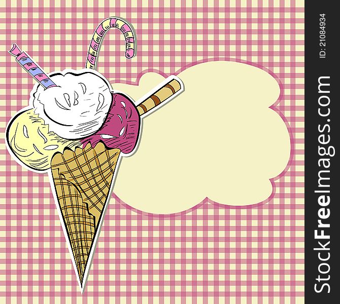 Stylized illustration of ice cream
