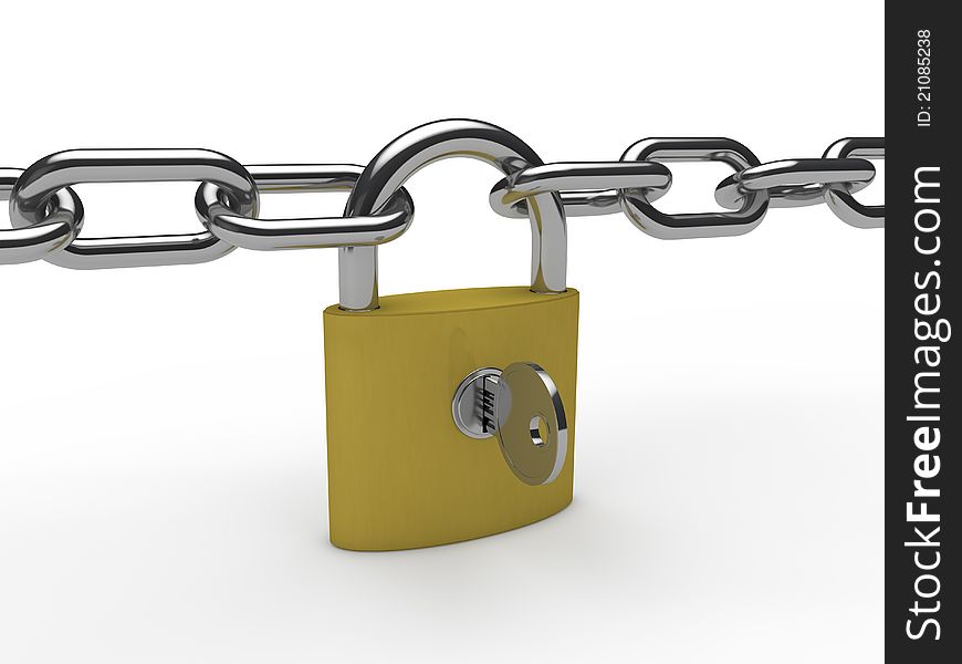 3d chain padlock key