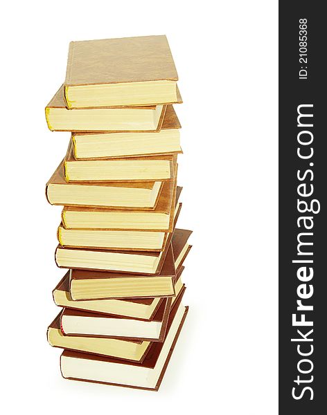 Stack of books isolated over white background