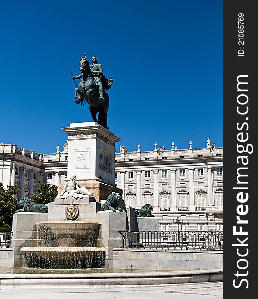 Statue of Philip IV, Plaza de Oriente square, Madrid Spain. Statue of Philip IV, Plaza de Oriente square, Madrid Spain