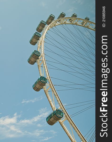 Closeup of Ferris wheel