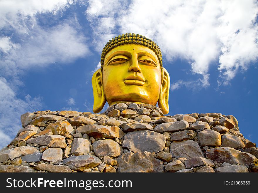 Buddha face in wowoojongsa temple, korea